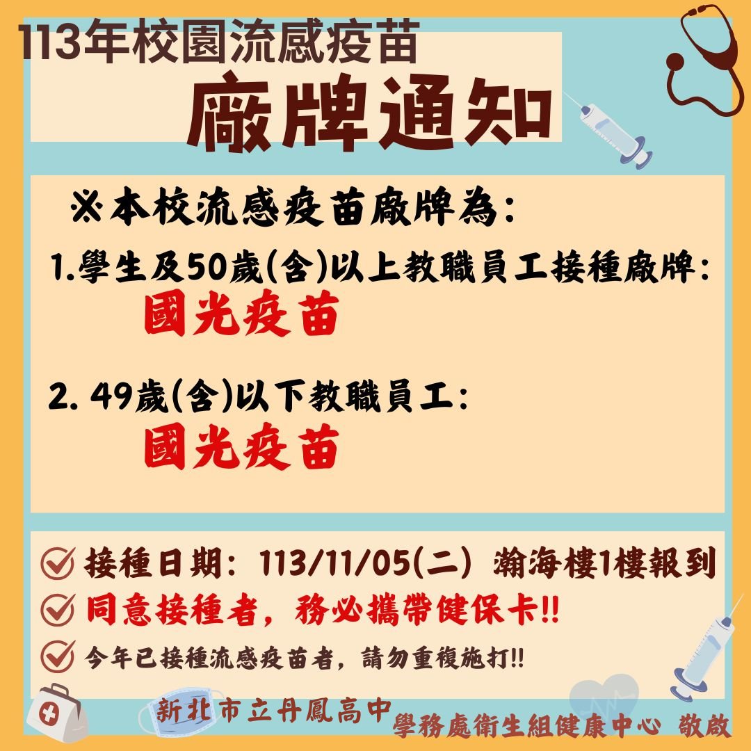 113流感廠牌通知